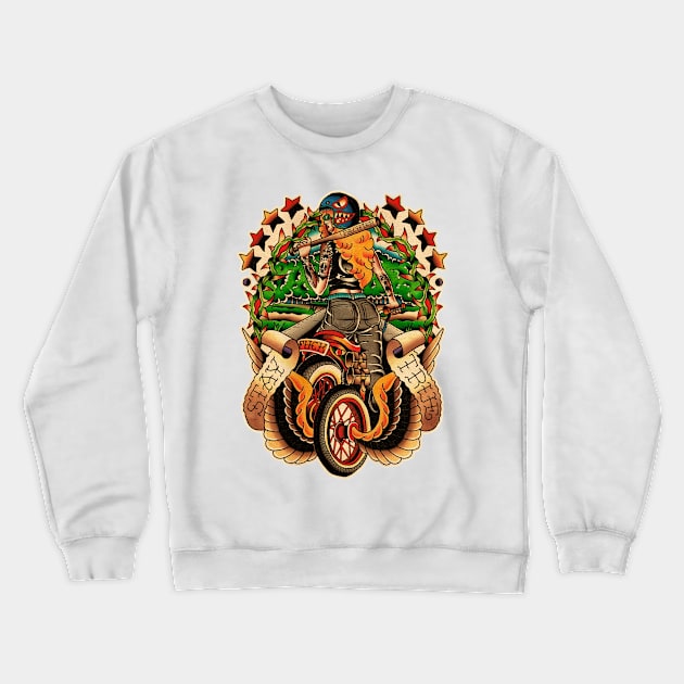 Biker Crewneck Sweatshirt by Don Chuck Carvalho